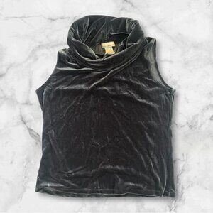 Velvet Gray Sleeveless Cowl Neck Top Large NWT Office Work